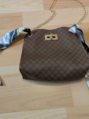 Bag Brown Patterned Chain-Handle Women’s Shoulder Bag
